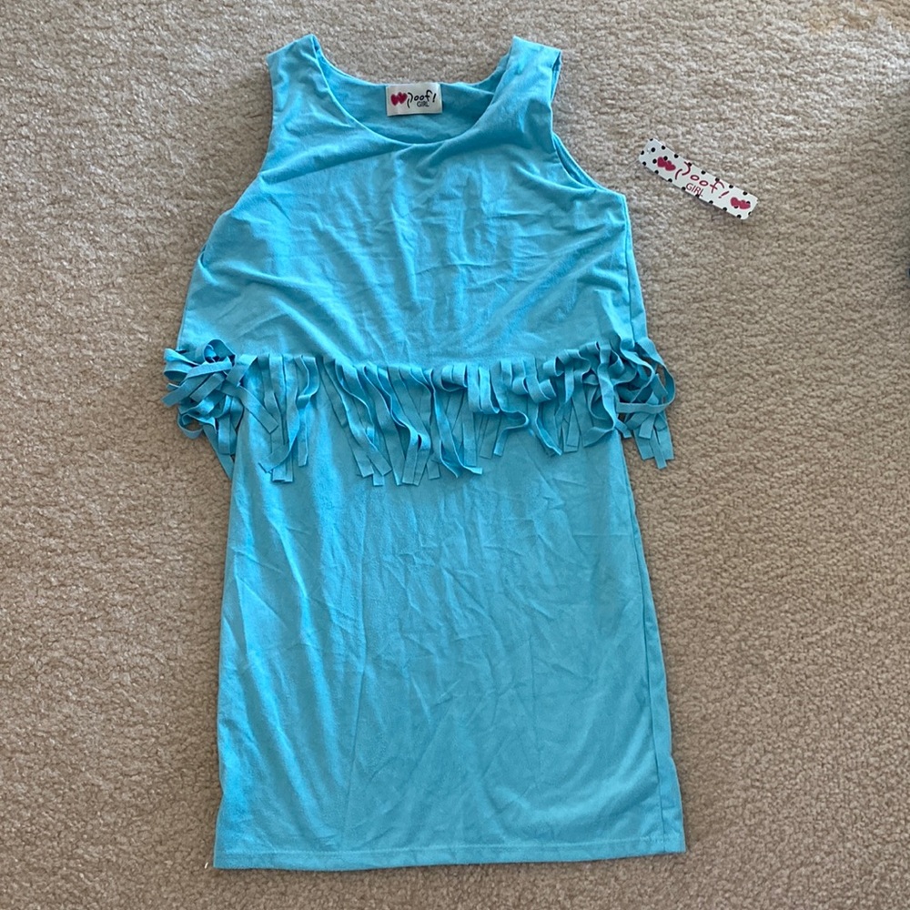 Size medium "Poof! Girl" teal dress